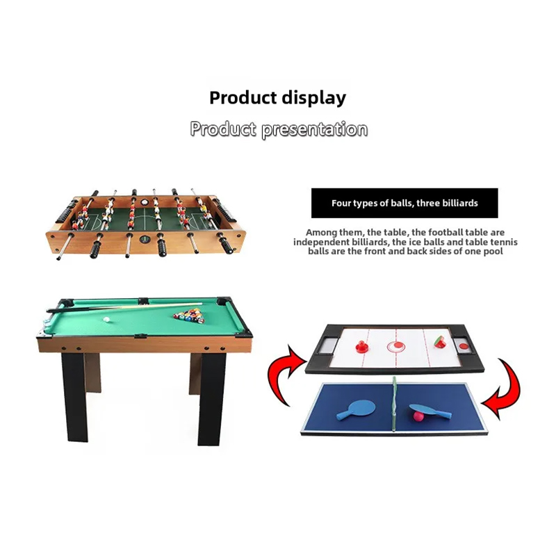 4-in-1 Multi-Ludus Tabula cum Foosball, Air Hockey, Tabula Tennis et Pool
