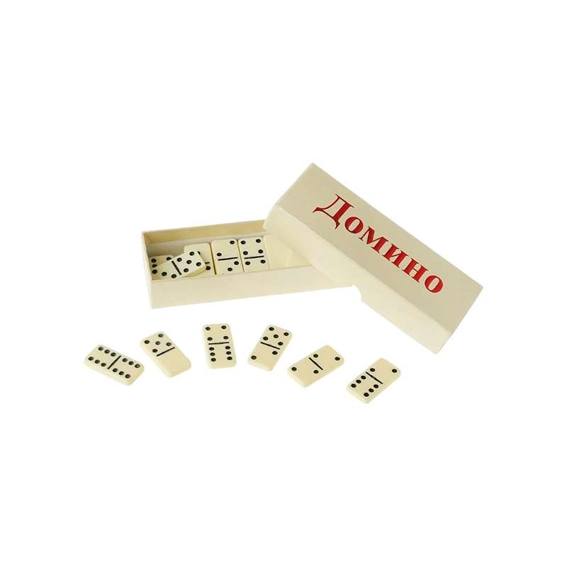 Traditional Double-Six Dominoes Pone in Eburneum Conclusio
