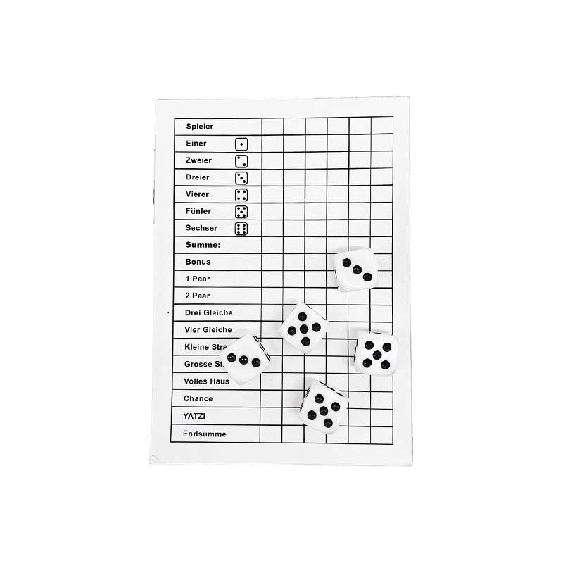 Classic Dice Ludus Essentialia YATZY Scoreboard Set