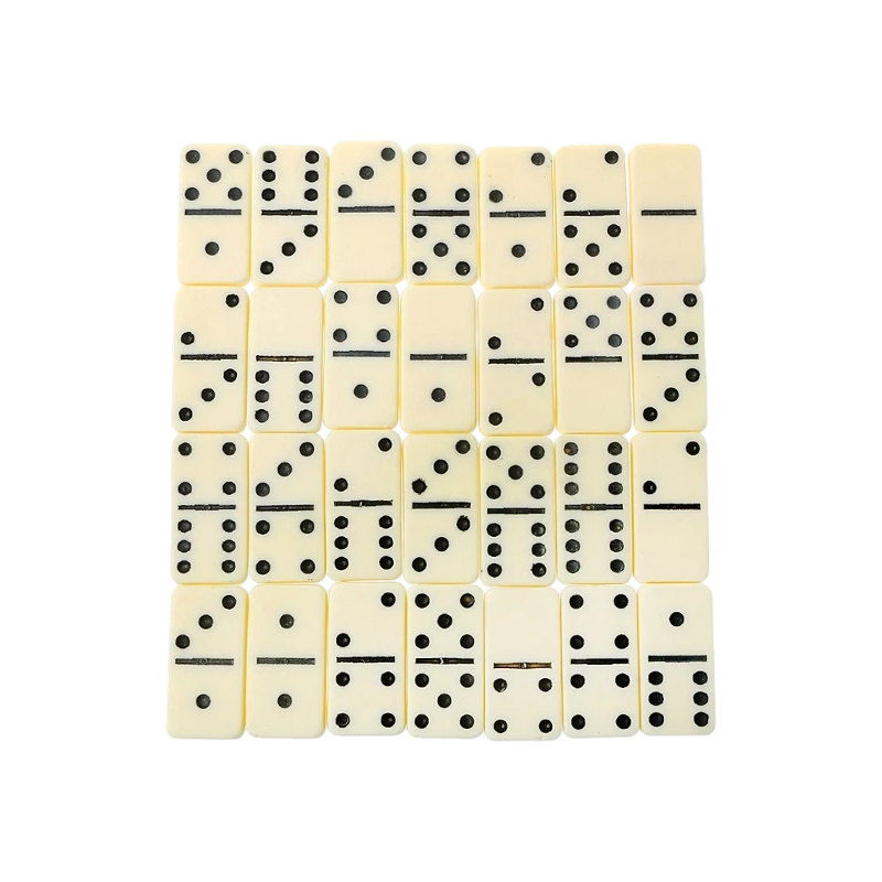Traditional Double-Six Dominoes Pone in Eburneum Conclusio