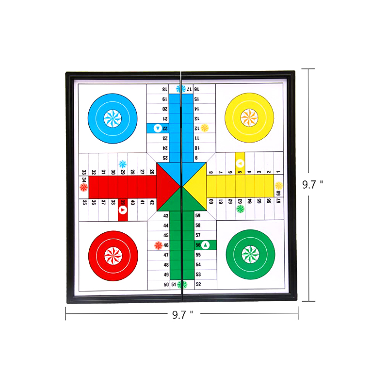 Portable Magnetic Board Ludus cum Dice et Pieces Classic Ludo Ludus Set
