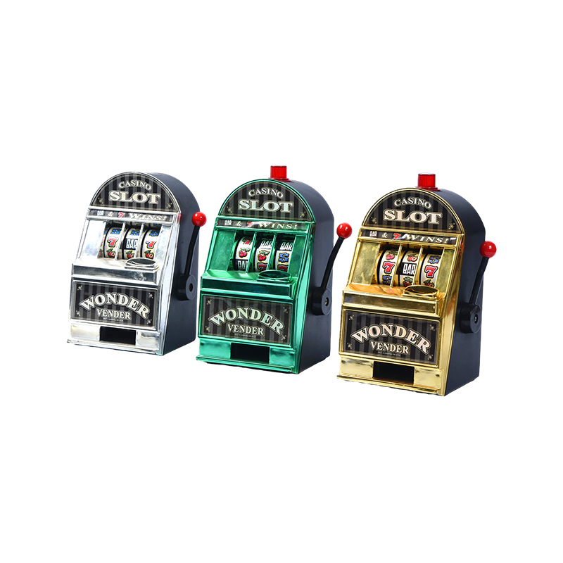 Vintage-Style Miniature Casino One Armed Bandit – Set of Three (Silver, Green, Aurum)