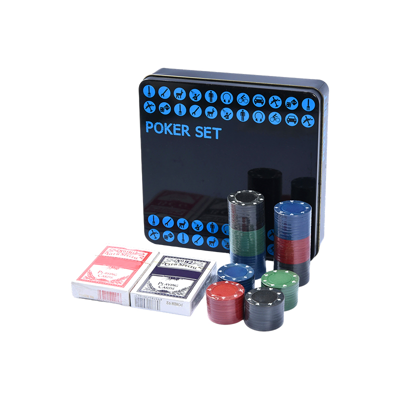 Black Poker in Metal plumbum - Complete cum Chips, Card, ac Accessories