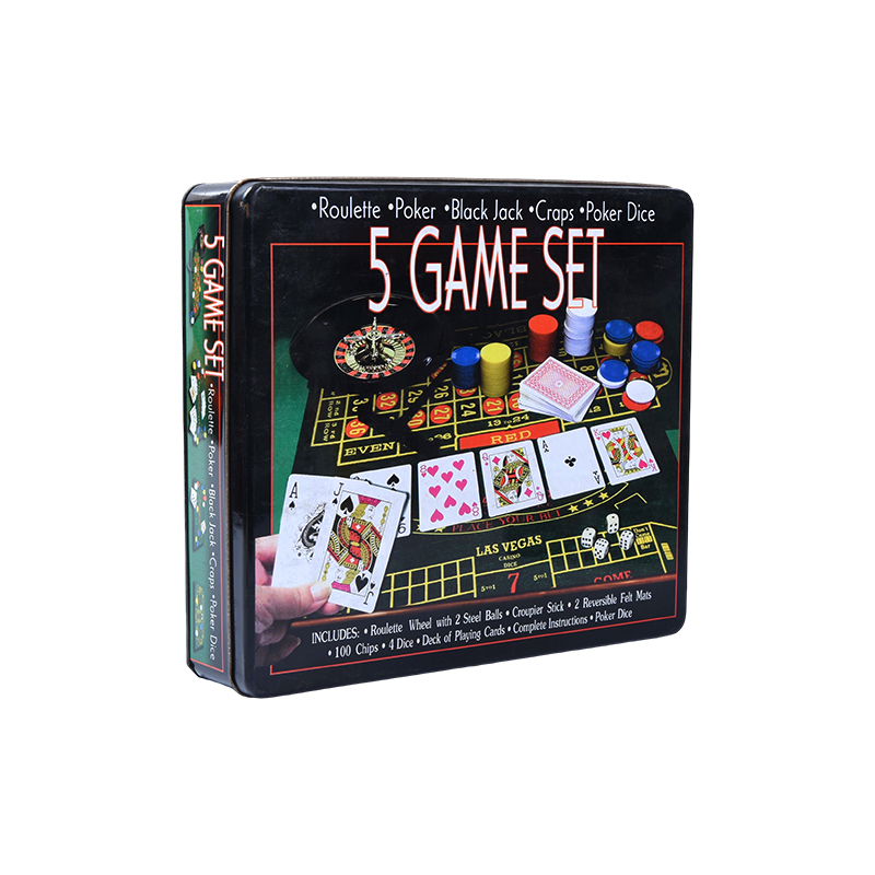 Metal Stannum 5-in-1 Casino Game Set