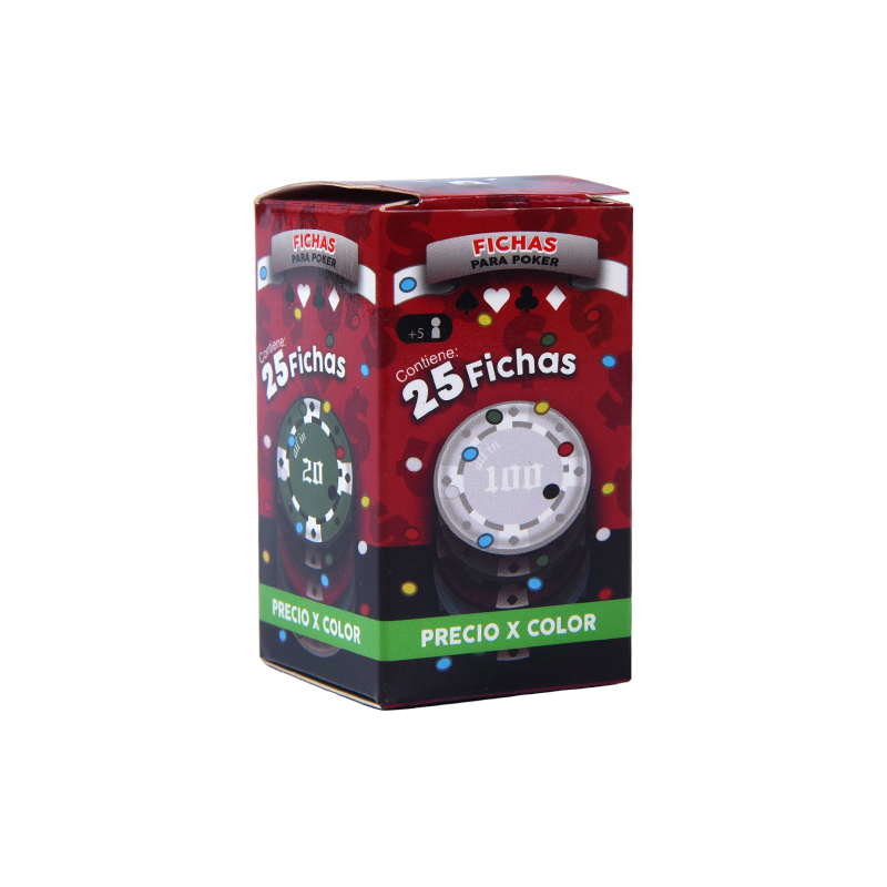 Color Poker Chips Set - 25-Pice Confusaque Color Chips in Packaging Box