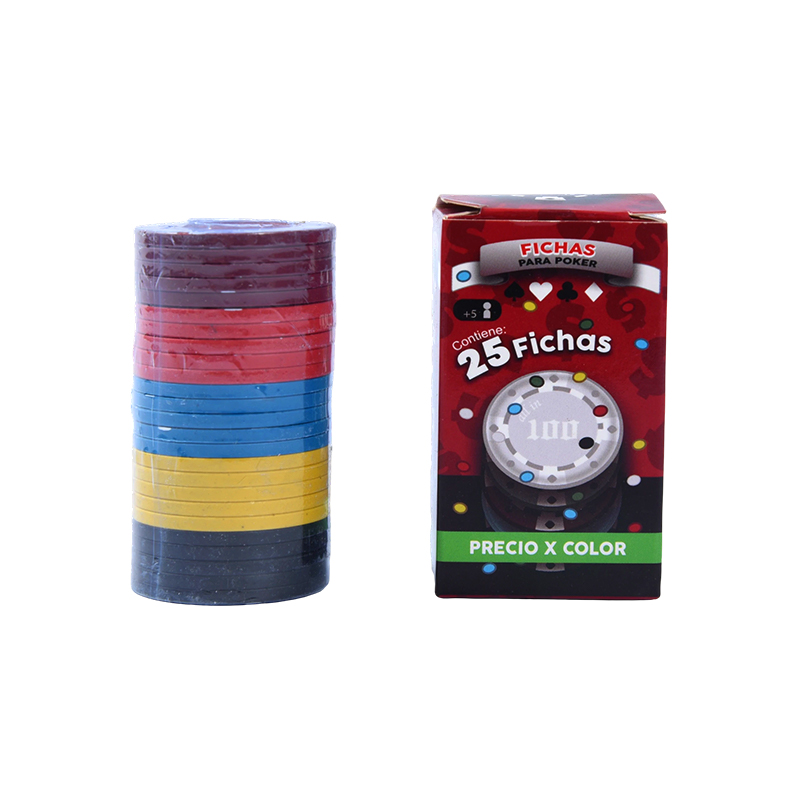 Color Poker Chips Set - 25-Pice Confusaque Color Chips in Packaging Box