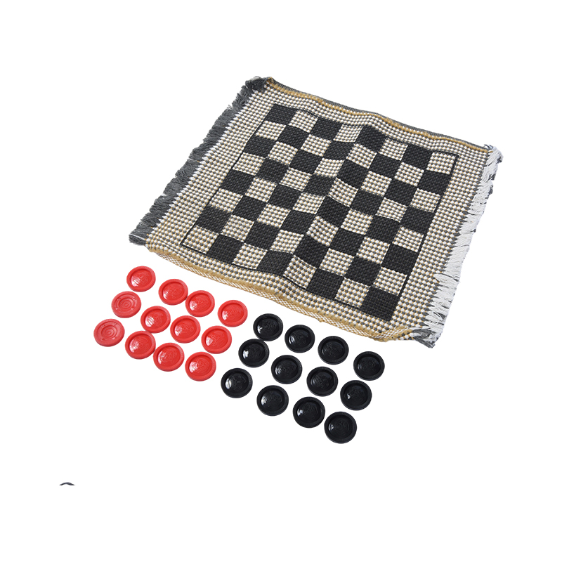 Traditional Checkers Ludus Mat cum Plastic ludens Discs
