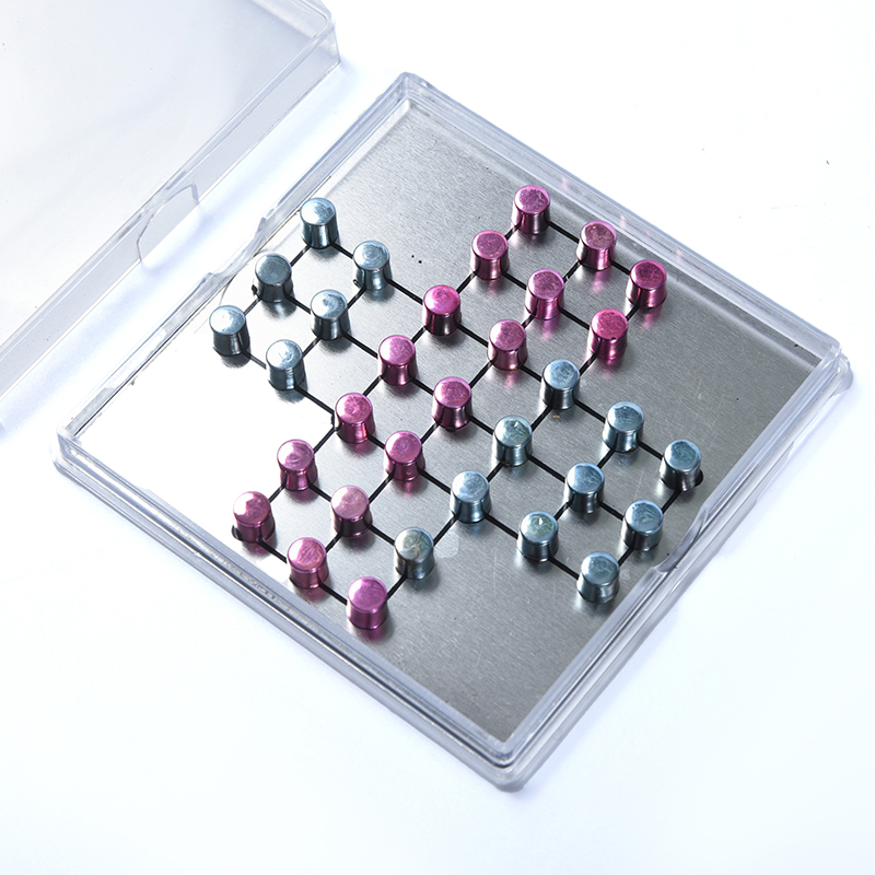 Magnetic Metal Tic-Tac-Toe in Clear Acrylic Case