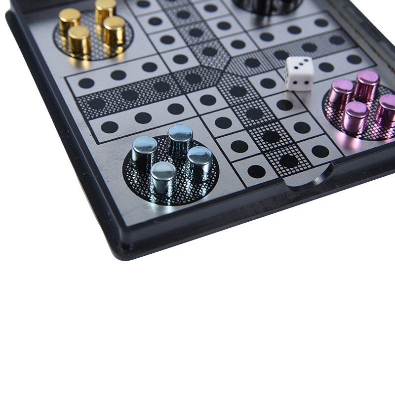 Magnetic Metal Ludo Game in Acrylic Case Clear