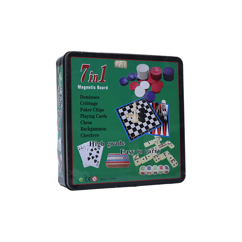 Metal Stannum Case 7-in-1 Magnetic Board Ludus Set