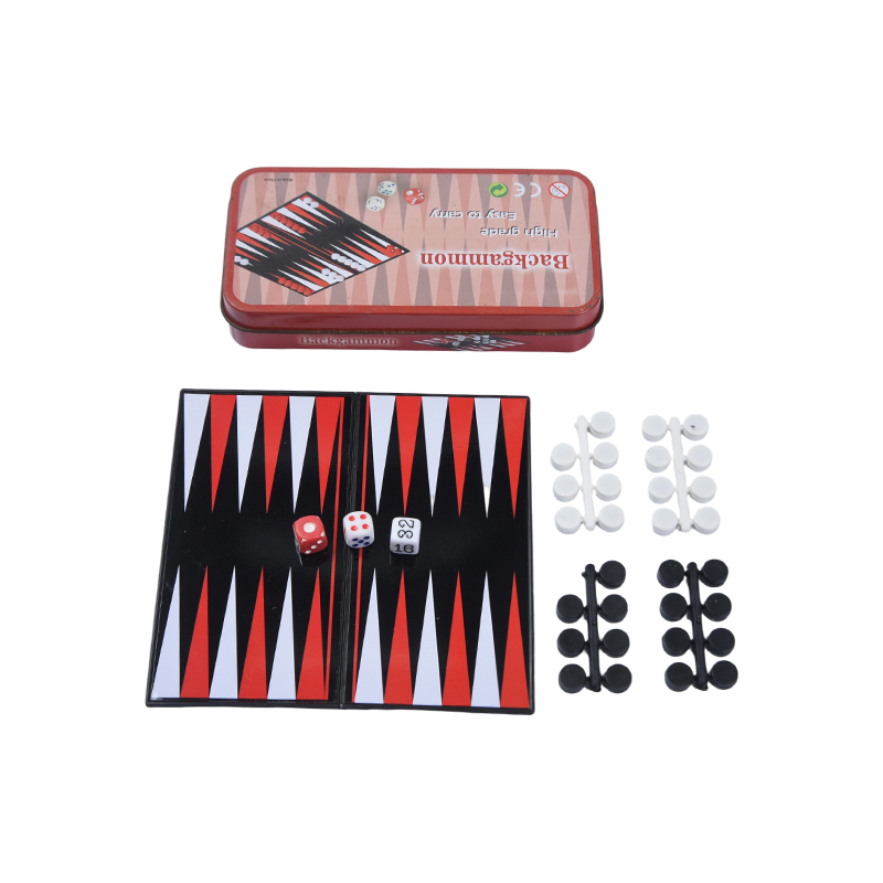 Metal Stannum Case Portable Backgammon Game Set
