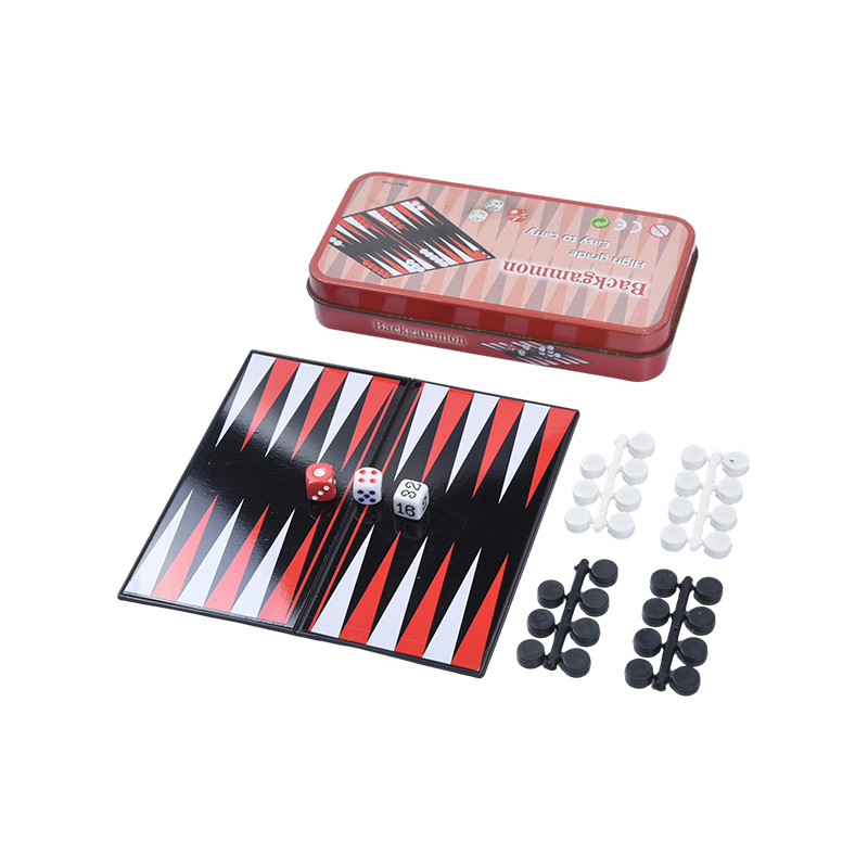 Metal Stannum Case Portable Backgammon Game Set