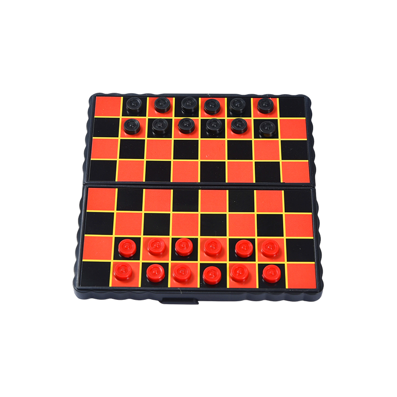 Compact Travel Edition Magnetic Foldable Checkers Ludus