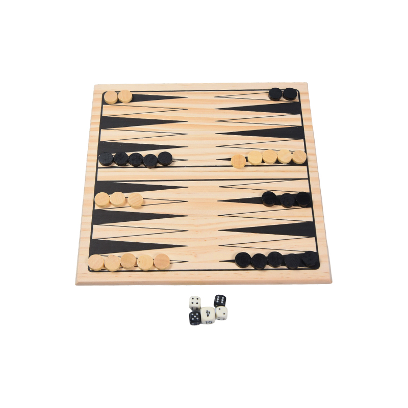 Ligno Ludus pone cum Vintage et LAETUS Packaging Classic Backgammon Board Ludus