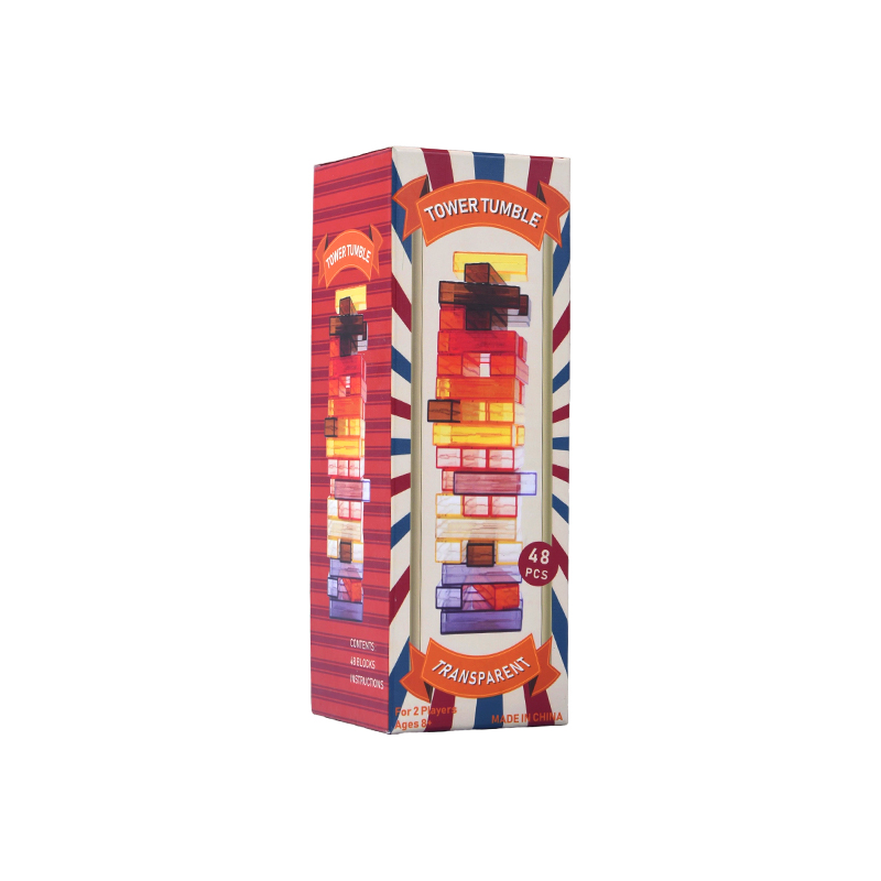 XLVIII-Pice Color Stacking provocare Transparent turrim Tumble Ludus