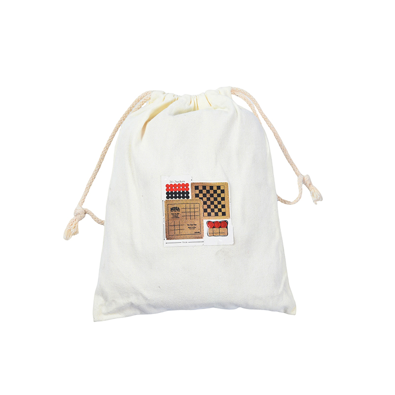 Portable et opportuna pone Ordo Checkers Ludus cum Drawstring Bag