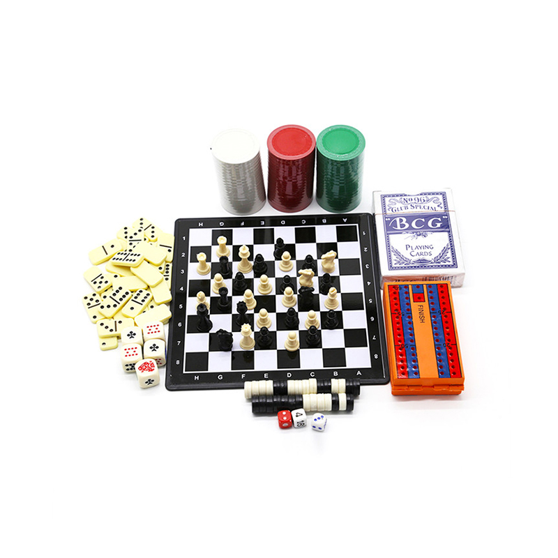 Classic Multi-Ludus Set - Chess, Dominoes, Poker & Checkers Combo