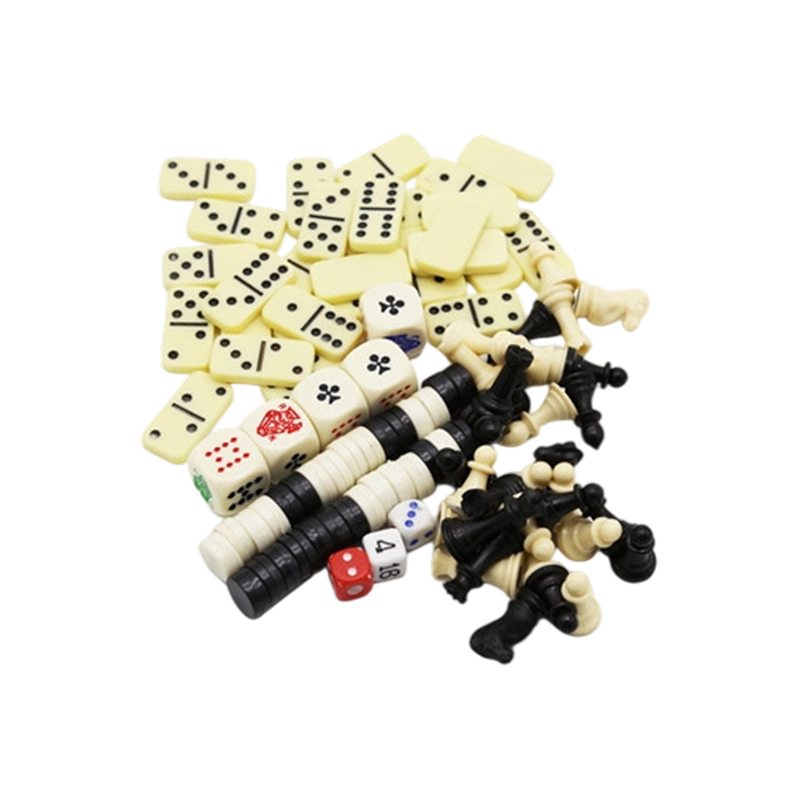 Classic Multi-Ludus Set - Chess, Dominoes, Poker & Checkers Combo