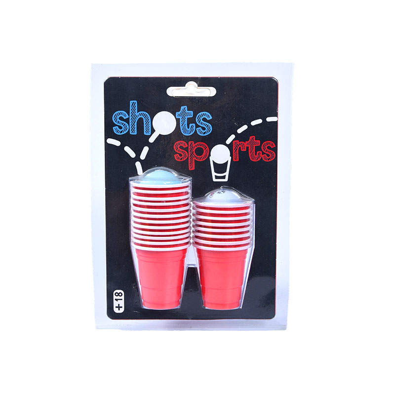 Ictibus ludis Plastic Cucurbitulae - 18-Pice Pone ad puteum Pong et Bibentes Ludi