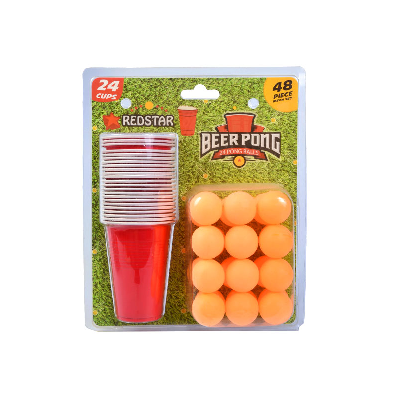 Redstar Beer Pong Set - 24 Cucurbitulae & 24 Pong Balls (48-Piece Mega Set)