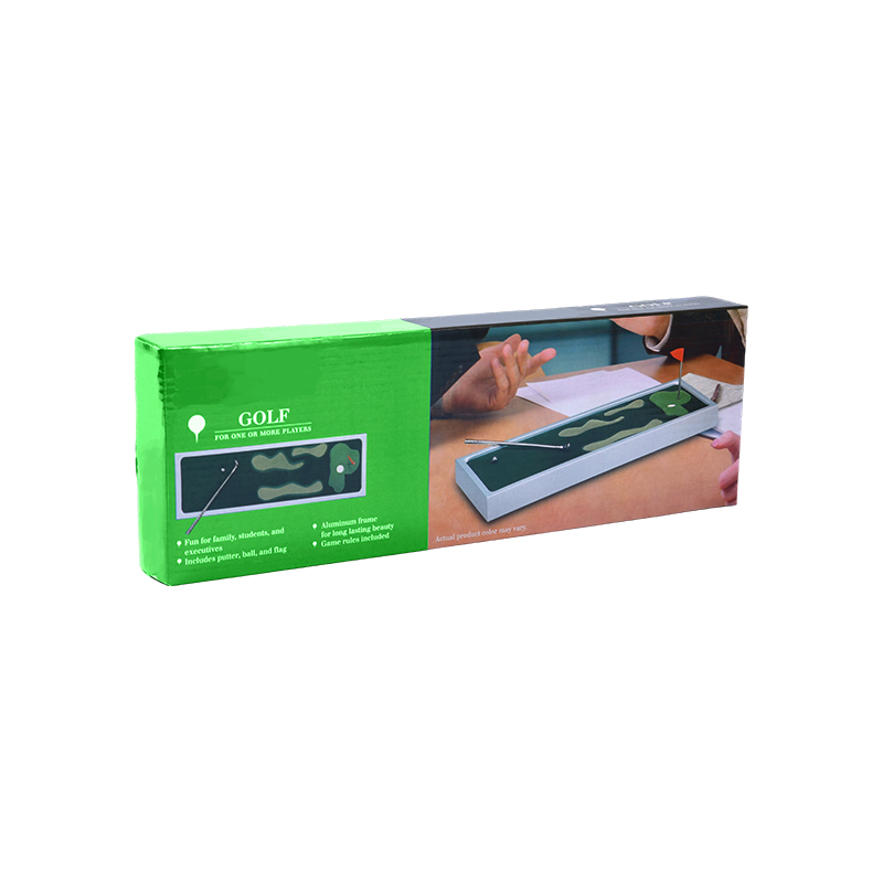 Portable Indoor Golf Ludus cum Aluminium Frame Desktop Mini Golf Ponens Viridis
