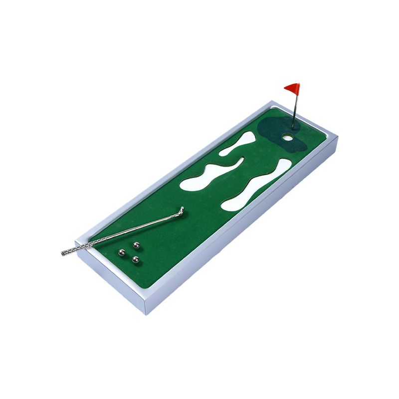 Portable Indoor Golf Ludus cum Aluminium Frame Desktop Mini Golf Ponens Viridis