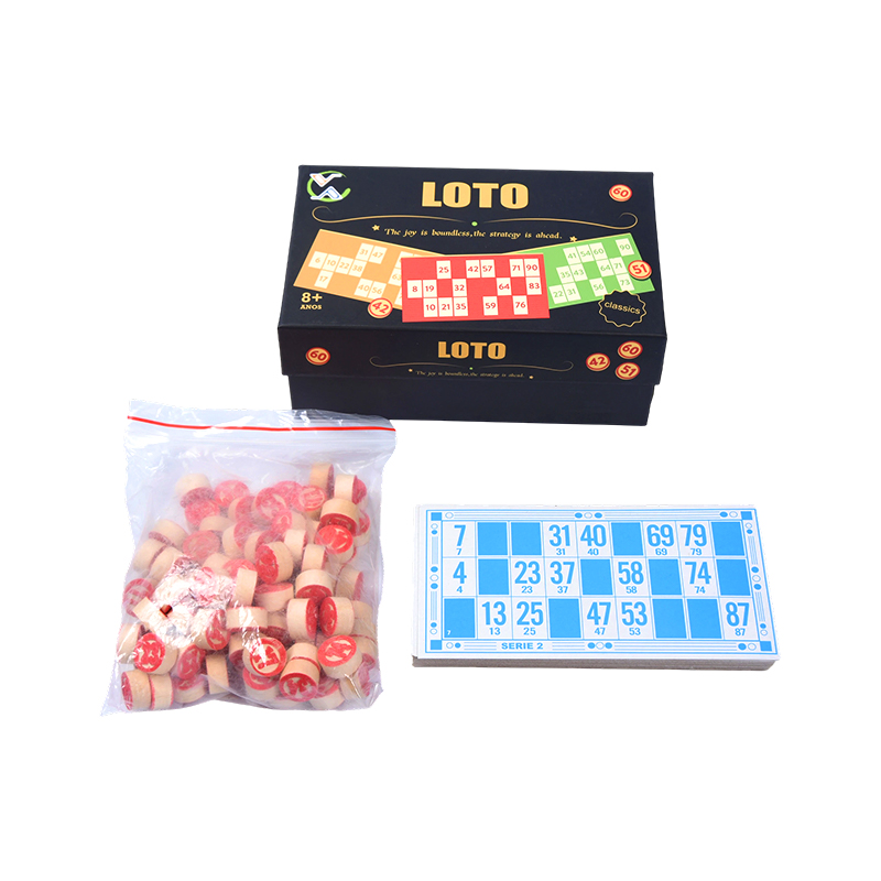 LOTO (Bingo-Style) Ludus Set - Complete cum signis, cards, et repono Box