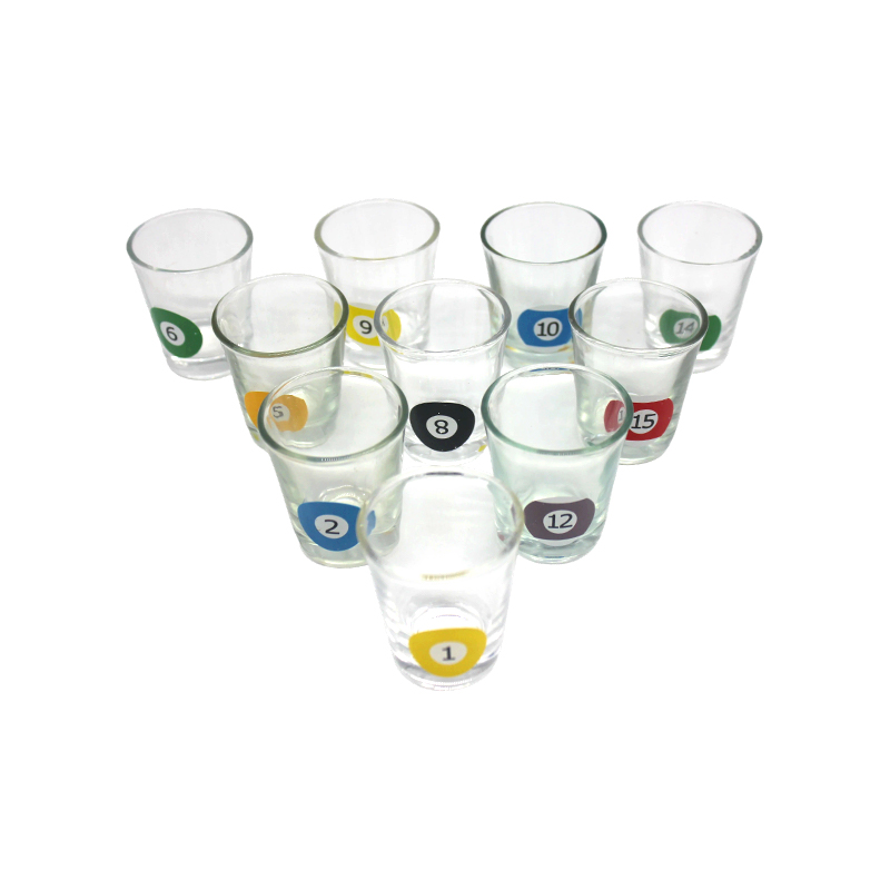 X Vitra Featuring Billiard Ball Numbers Pool-lemma iaculantur Vitri cum triangulo Rack