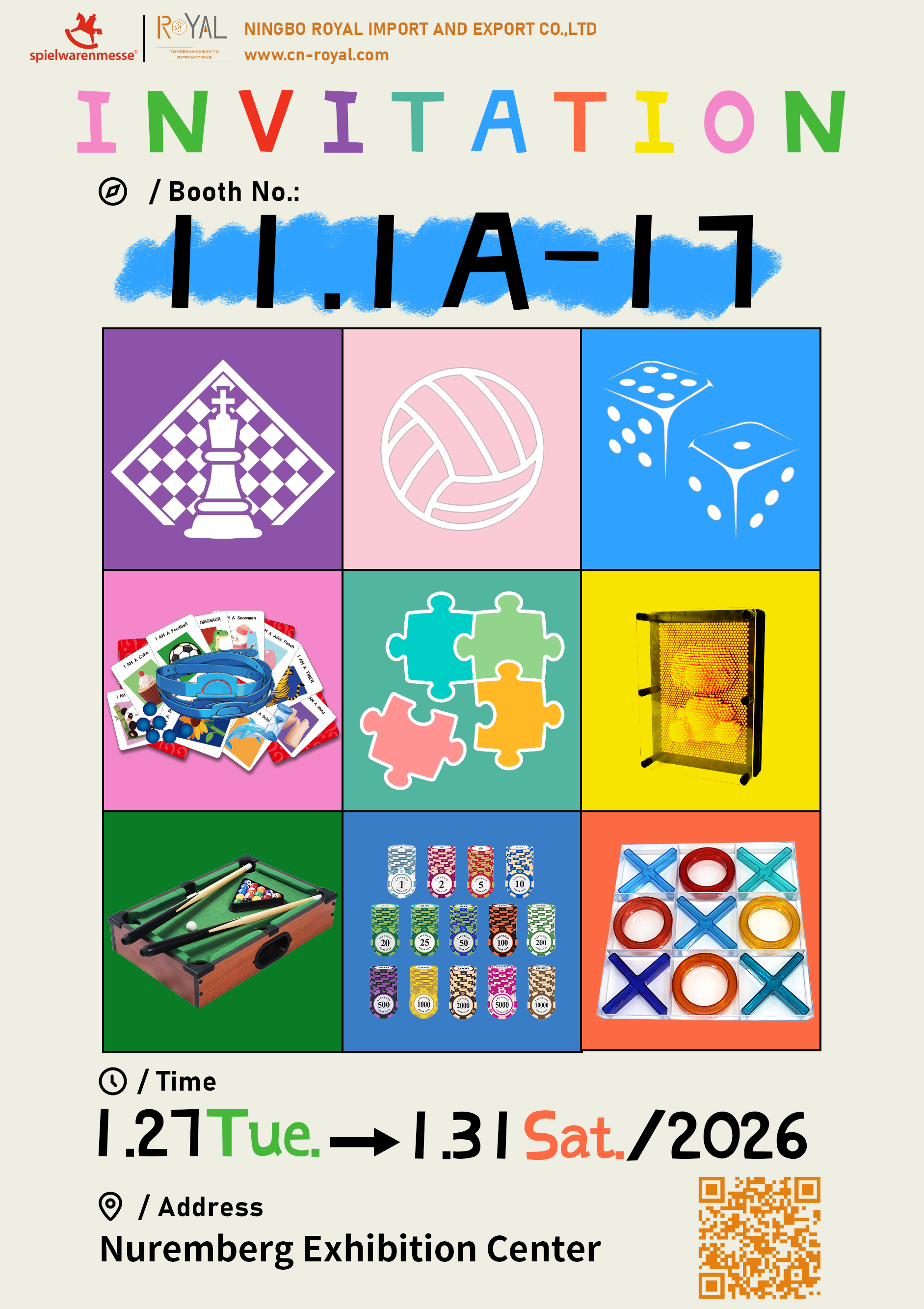 Invitatio Litterae pro Spielwarenmesse 2026 in Nuremberg, Germania From: Ningbo Royal Import et Export Co., Ltd.